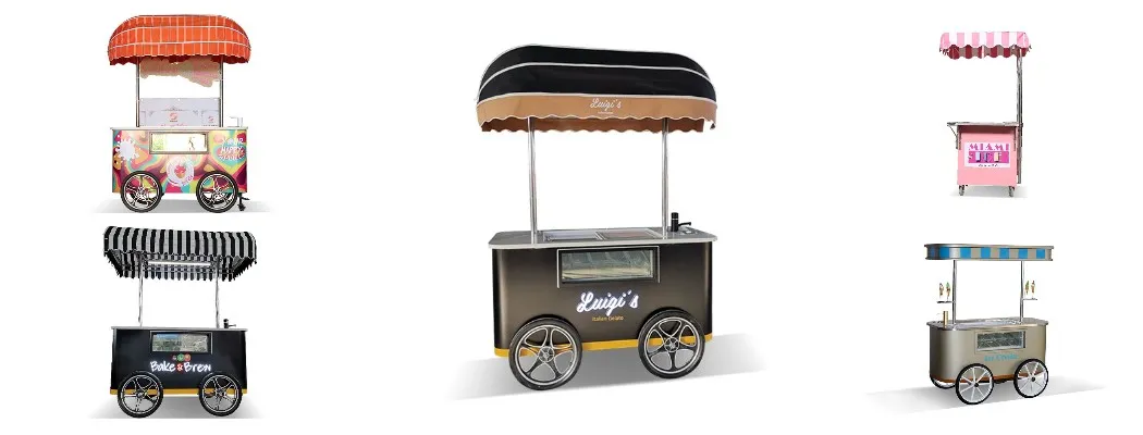 ice cream push carts with freezer for sale